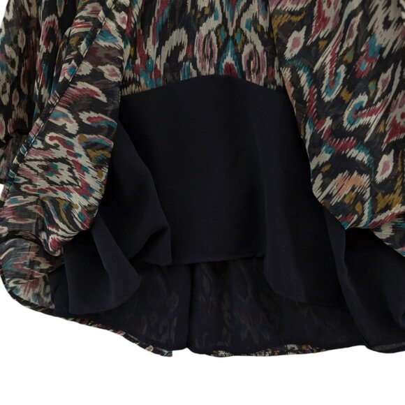 Zara Tiered Mini Dress Multicolor Long Sleeve Smocked Pleated Ruffle Size S - Picture 11 of 12